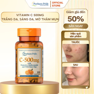  Làm sáng da giúp tăng cường đề kháng và hệ miễn dịch vitamin C 500mg 100 viên Puritan's Pride của Mỹ 