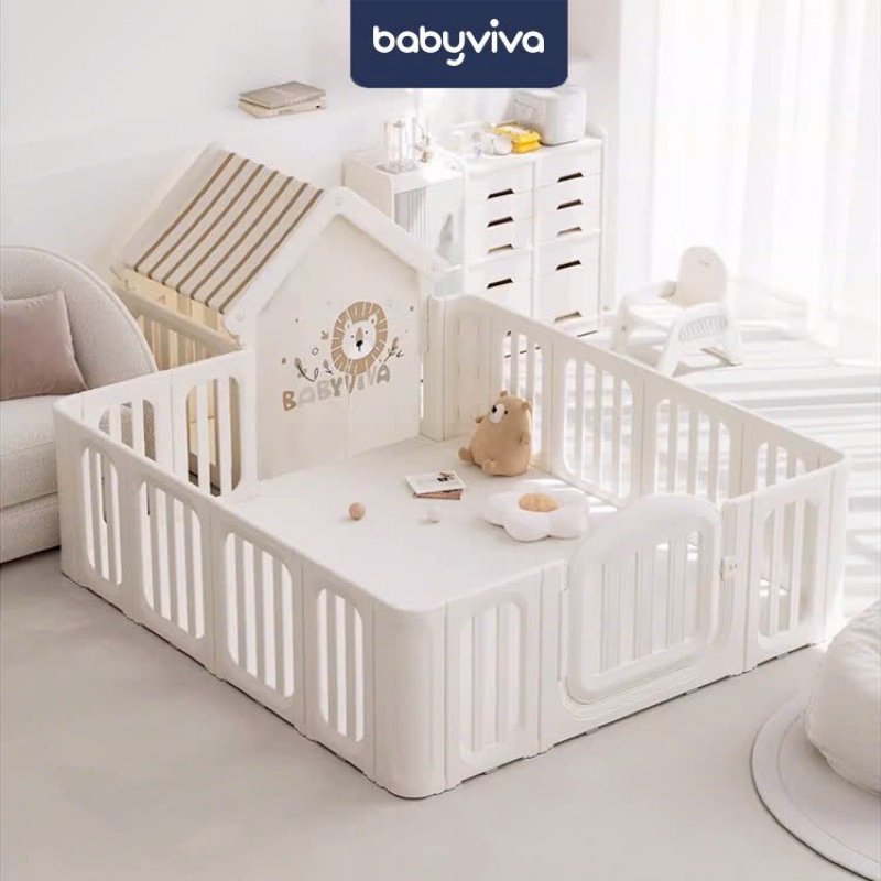 Quây cũi nhựa cho bé babyviva dòng luxury chất liệu nhựa nguyên sinh cao cấp