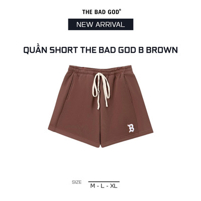 Quần Short Nam Nữ The Bad God B Brown Nỉ Nhung Thêu Nổi Local Brand Unisex