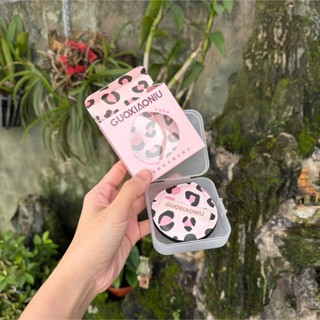  Bông mút đánh nền Guoxiaoniu hồng da báo kèm hộp 