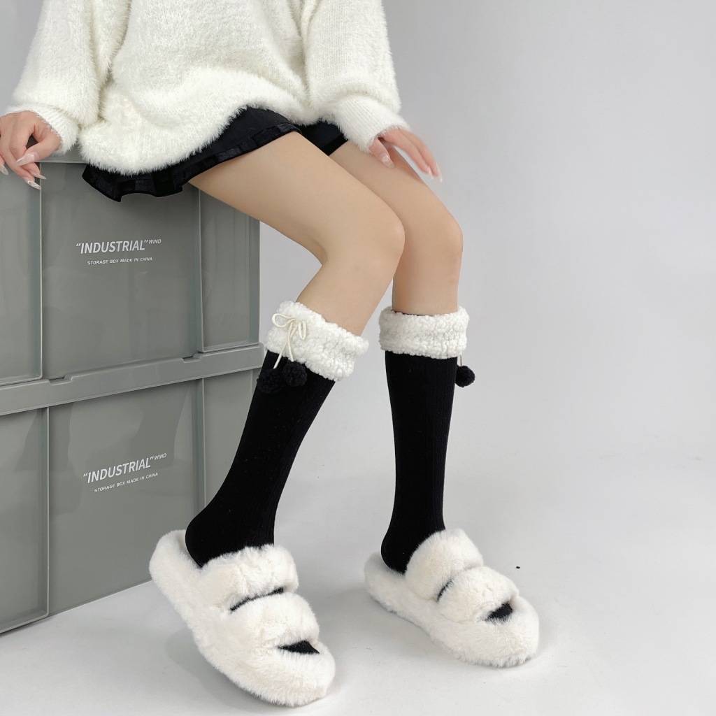 Tất vớ lót lông cừu dày dặn giả bốt giữ ấm mùa đông dành cho nữ BL31 | BigBuy360 - bigbuy360.vn