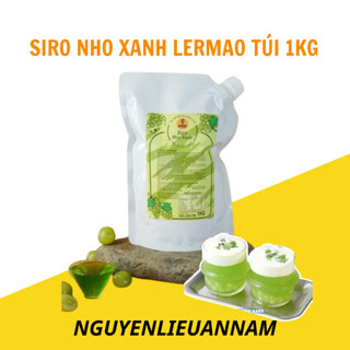  SIRO NHO XANH LERMAO túi 1kg pha trà trái cây thơm ngon hương vị tự nhiên 