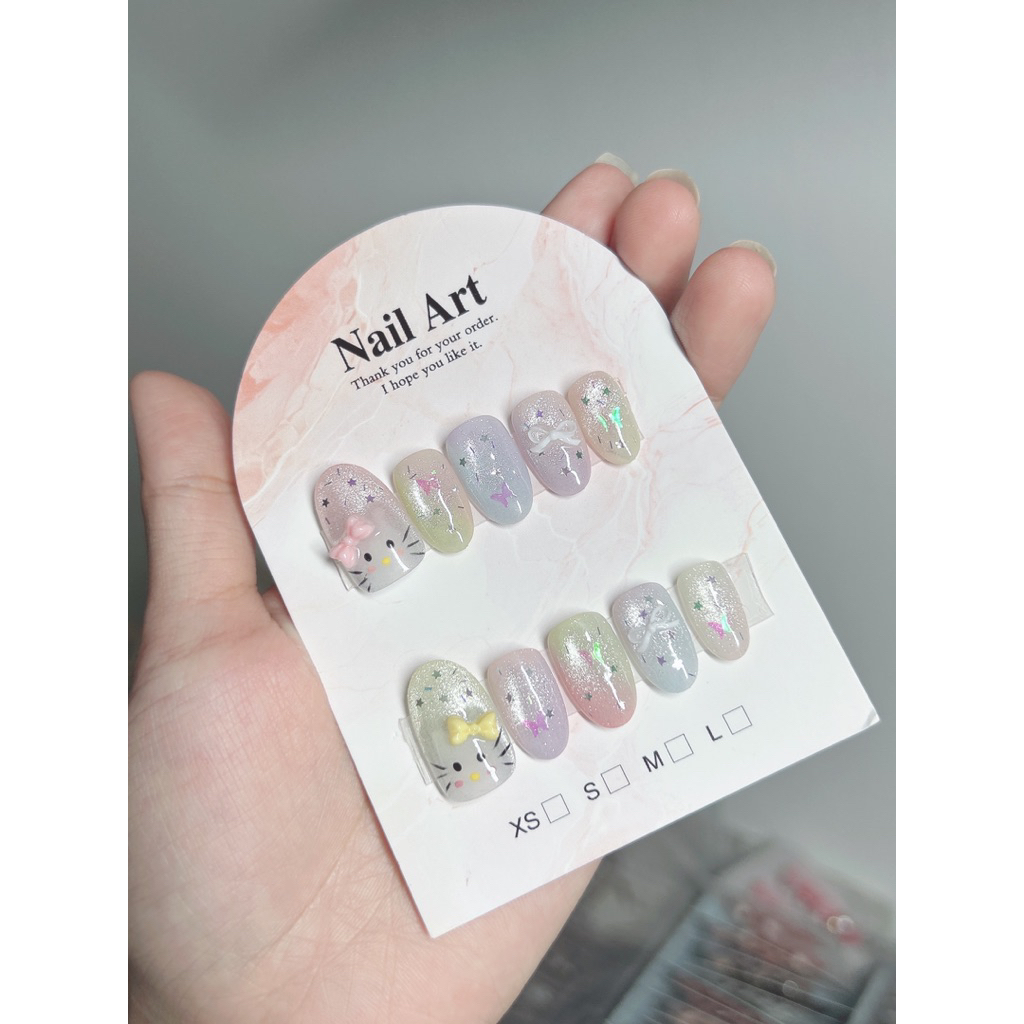 M264- Nailbox thiết kế mèo kitty 7 màu Almira Nail