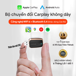 Bộ kết nối Carplay không dây Cronus, Apple Carplay & Android Auto, WIFI6+Bluetooth 5.4,BH ở Việt Nam
