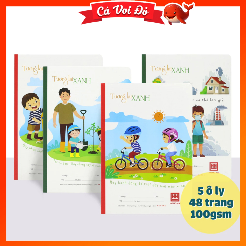Combo 5 quyển Vở 5 Ô ly 48 trang School Tương Lai Xanh (0519) / 1 quyển
