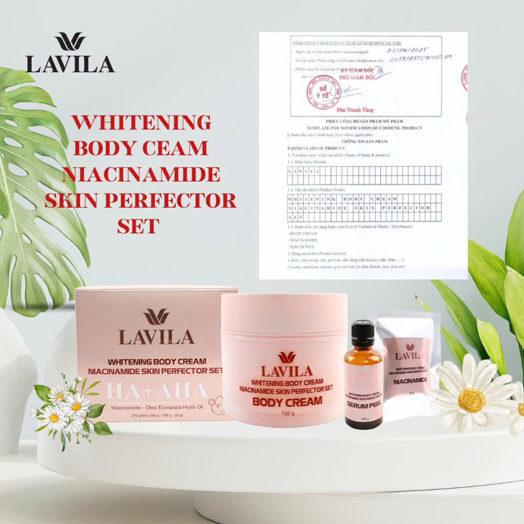 kem LAVIlA dưỡng trắng da toàn thân