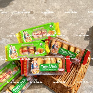  Bánh nướng nhân thập cẩm đậu xanh Toàn vinh  gói 320gam  - Bánh ăn vặt đồ ăn vặt giá rẻ 