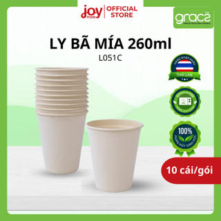  10 ly dùng 1 lần Gracz 260ml  trắng  đựng cafe đựng trà đá hàng nhập khẩu Thái Lan L051C 