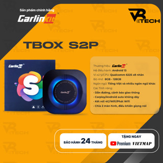  Android Box Ô Tô 2026 Chính Hãng Carlinkit Tbox S2P Ambient  Android 13 Bảo Hành 24 Tháng Chip Qualcomm 6225 Carplay 