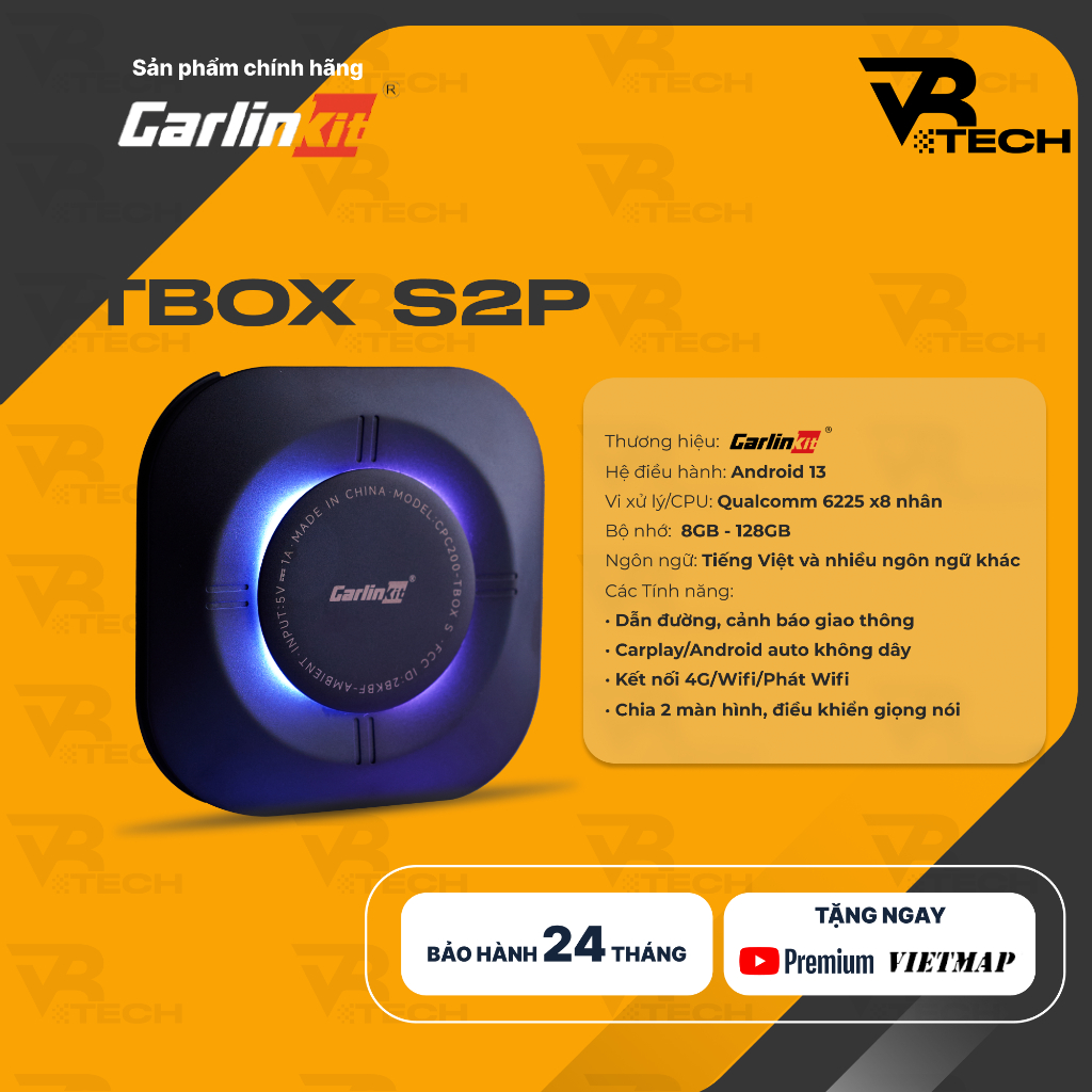 Android Box Ô Tô 2026 Chính Hãng Carlinkit Tbox S2P Ambient , Android 13, Bảo Hành 24 Tháng, Chip Qualcomm 6225, Carplay | BigBuy360 - bigbuy360.vn