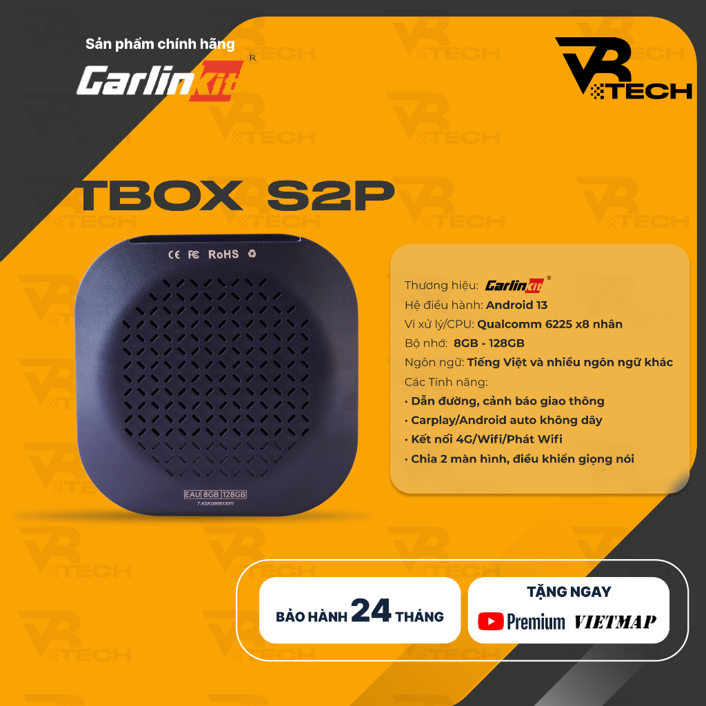 Android Box Ô Tô 2026 Chính Hãng Carlinkit Tbox S2P Ambient , Android 13, Bảo Hành 24 Tháng, Chip Qualcomm 6225, Carplay | BigBuy360 - bigbuy360.vn