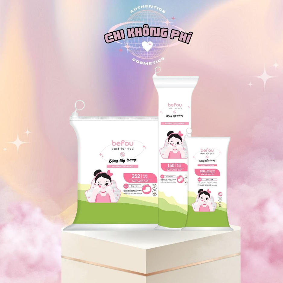 Bông Tẩy Trang Befou Siêu Mềm, Thấm Hút Tốt