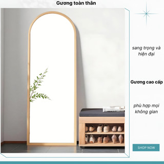  Gương Cao Cấp - Gương Soi Toàn Thân Khung Gỗ Tự Nhiên Kiểu Dáng Vòm Oval 