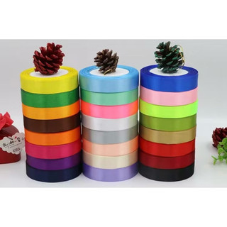 [ R606 ] Lẻ Cuộn Ruy băng lụa trơn 2cm dài 22m, ruy băng lua satin bản 2cm nhiều màu bó hoa, làm nơ, gói quà, trang trí