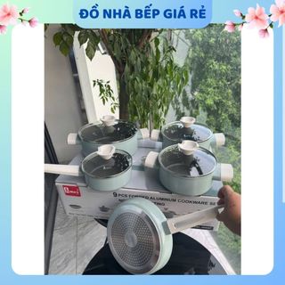 Bộ nồi Amey Đức 9 đáy chất liệu inox 304 cao cấp với 5 món chính hãng dùng được cho mọi loại bếp - Đồ Nhà Bếp Giá rẻ
