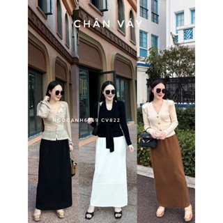 Ngocanh6959 CV822 Chân váy len dáng dài phong cách tiểu thư sang trọng Hàn Quốc NEW Ord