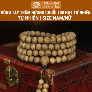 Vòng tay chuỗi trầm hương 108 hạt tự nhiên Trầm Tóc Kiến mang lại may mắn bình an - Xưởng Mộc Việt