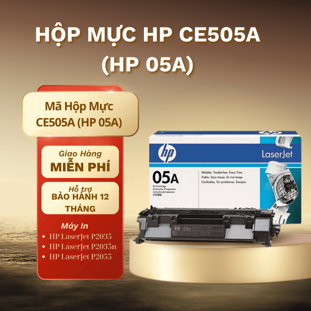 Hộp mực máy in HP CE505A (HP 05A) cho máy HP LaserJet P2035, P2035n, P2055 [ Loại Tốt ] Nhập khẩu si