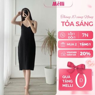Đồ ngủ nữ váy ngủ 2 dây dáng dài chất đũi mềm mát, Đầm 2 dây đi biển, mặc ở nhà suông trơn V07