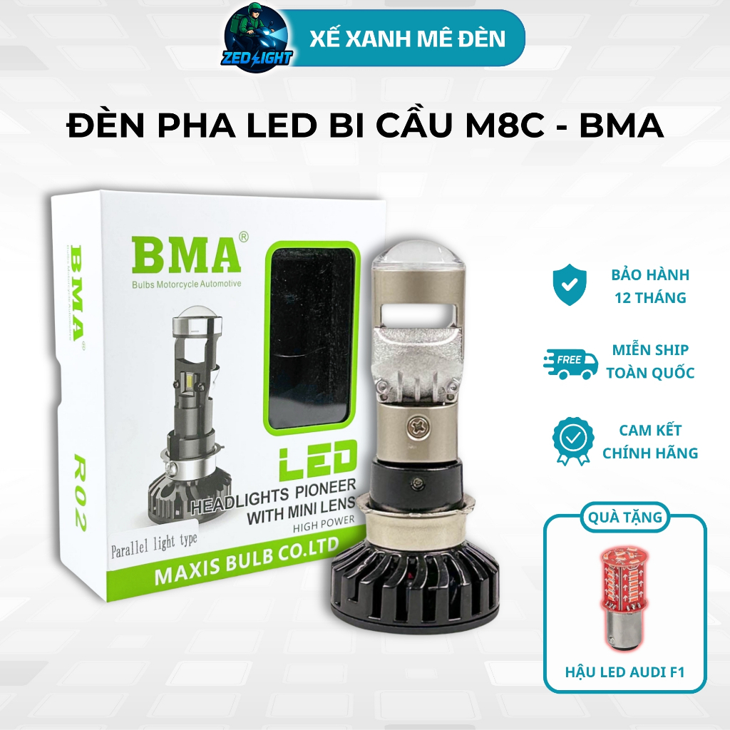 Đèn Pha LED Bi Cầu Mini M8C , 35W Chống Chói Lắp Dream , Wave Nhỏ, Fu1...