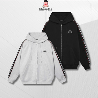  Áo Khoác Hoodie Zip Kappa Tay Phối Dây Dệt Chất Nỉ Chân Cua Dày Dặn Thoáng Mát Full Tem Tag - Mẫu 01 