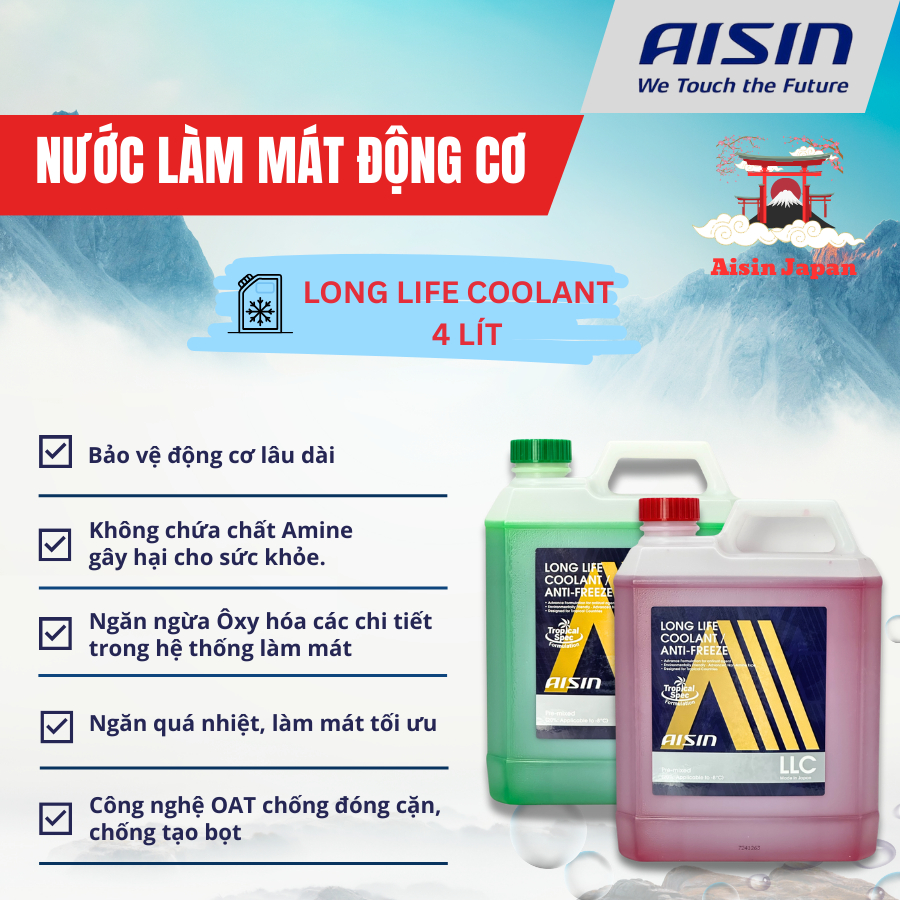 [Chính hãng] Nước làm mát động cơ ô tô Aisin 4 Lít (Long Life Coolant)