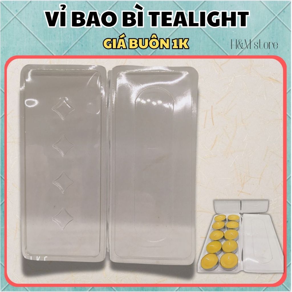 50 Hộp mica làm nến tealight, hộp đựng 10 viên nến