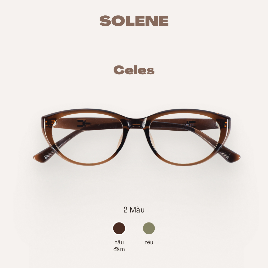 Gọng kính trendy Solene nữ dáng Cat Eye gọng nhựa bền nhẹ - Celes