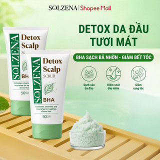  Combo 2 Tẩy Tế Bào Chết Da Đầu BHA Solzena Sạch Gàu Ngứa Giảm Dầu Nhờn Tóc Bồng Bềnh 2x50g 