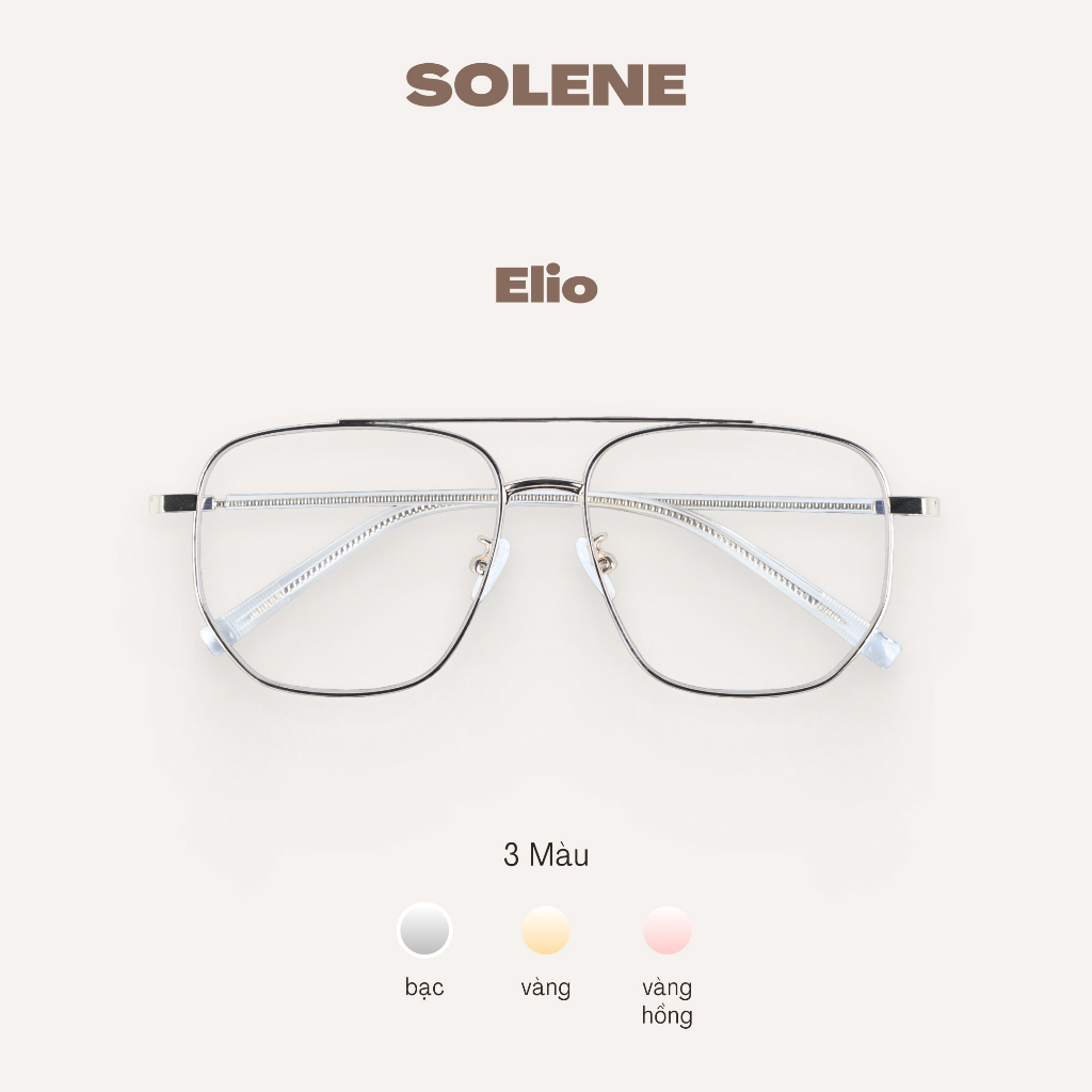 Gọng kính trendy Solene nam dáng Aviators phi công gọng kim loại - Elio