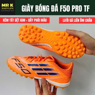 [Lùi 0,5 size] Giày Đá Bóng Nam F50 PRO TF, đế cao su TF, khâu full đế, tặng kèm tất + dây phối màu
