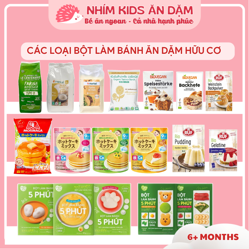 [DATE MỚI] Bột Nguyên Liệu Hữu Cơ, Các Loại Bột Làm Bánh, Làm Bữa Phụ  Ăn Dặm - Bột Mì - Bột Bắp - Bột Năng - Gelatine