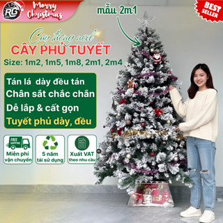 Cây Thông Noel Tuyết - Cây Thông Phủ Tuyết 1m2, 1m5, 1m8, 2m1, 2m4 Tán Lá Dày Trang Trí Giáng Sinh