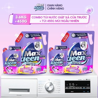   ĐỘC QUYỀN SVIP  Combo Túi Nước Giặt Xả MaxKleen chuyên dụng Cửa Trước 3.6kg + Túi 450G mùi ngẫu nhiên 