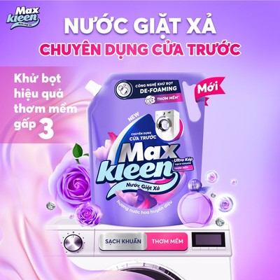 [ĐỘC QUYỀN SVIP] Combo Túi Nước Giặt Xả MaxKleen chuyên dụng Cửa Trước 3.6kg + Túi 450G mùi ngẫu nhiên