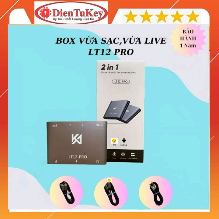 Box Livestream Stereo PK Đàm Thoại 2 Chiều Vừa Live Vừa Sạc Cho Thu Âm Hát Live Stream OTG dòng điện
