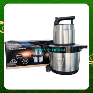  Máy Xay Thịt 8 Lít - Cối xay thịt inox xay giò chả- Máy Xay Đa Năng Cối Inox 6 Lưỡi cao cấp dày dặn 
