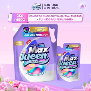   ĐỘC QUYỀN SVIP  Combo Túi Nước Giặt Xả MaxKleen Giữ Màu Tươi Mới Hương Khu Vườn Tuyệt Sắc 3kg+Túi 450g mùi ngẫu nhiên 