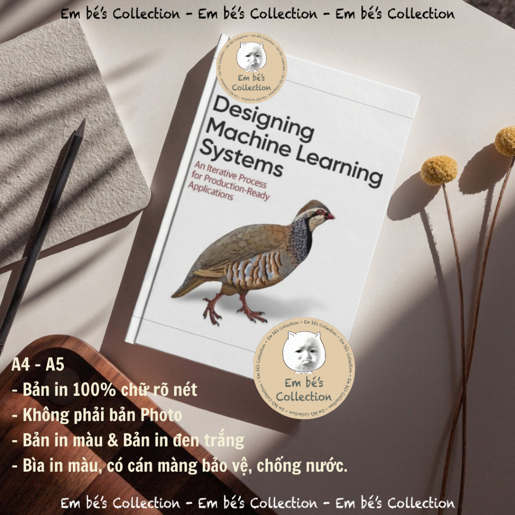 Designing Machine Learning Systems. A4-A5. Bìa in màu cán màng