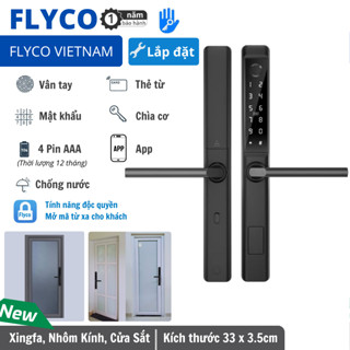 (2025) Flyco Khóa Vân Tay Thông Minh Điện Tử phù hợp Cửa Xingfa, Nhôm Kính, Cổng Sắt, Chống Nước -  BH Khoá 1 năm