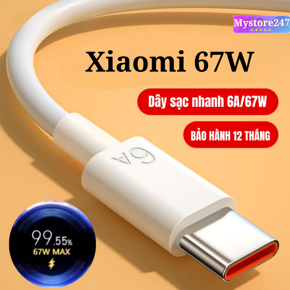 Dây Cáp Sạc Nhanh Xiaomi 33W / 67W / 120W/ 12W Sạc Nhanh Turbo Cực Chất Lượng Bảo Hành 1 Đổi 1