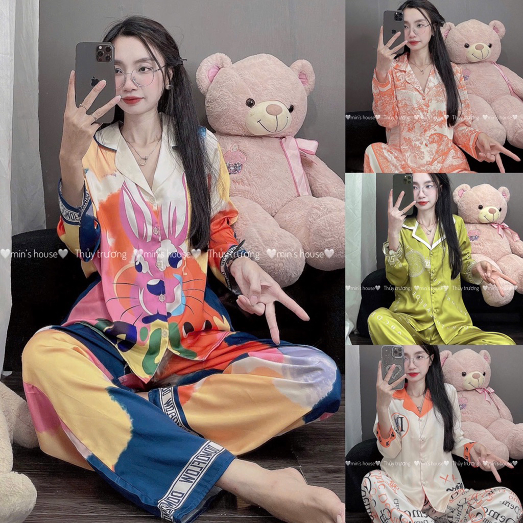 Đồ bộ pijama TD lụa latin tơ tằm mịn (ảnh thật shop tự chụp)