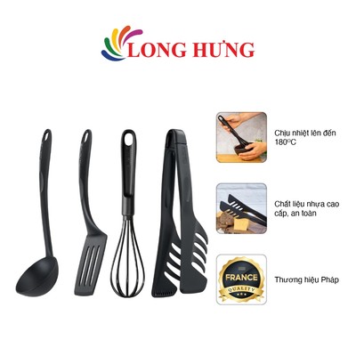 Bộ dụng cụ làm bếp Tefal Bienvenue kẹp/muôi/xẻng/cây đánh trứng  - Hàng chính hãng