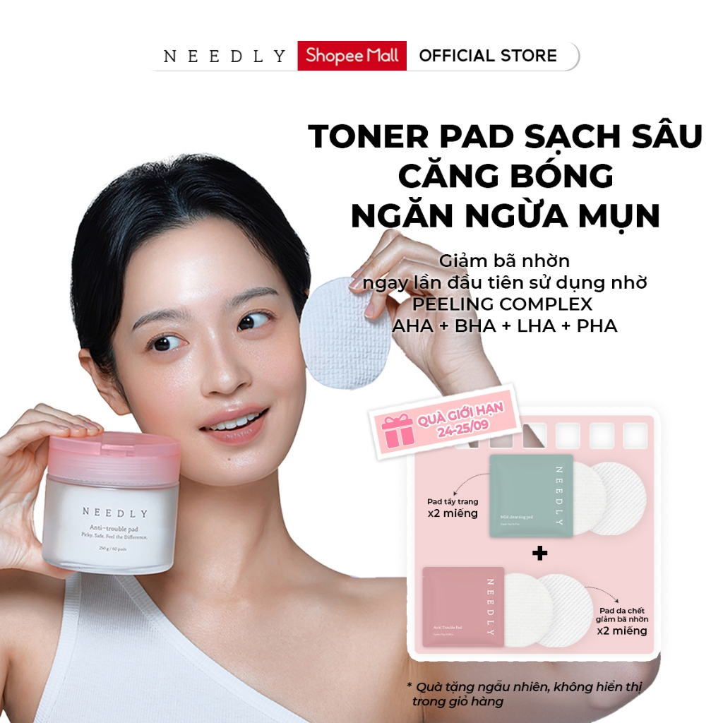 Toner Pad Needly Anti-Trouble Làm Sạch Bã Nhờn Căng Bóng 250G 60 Miếng