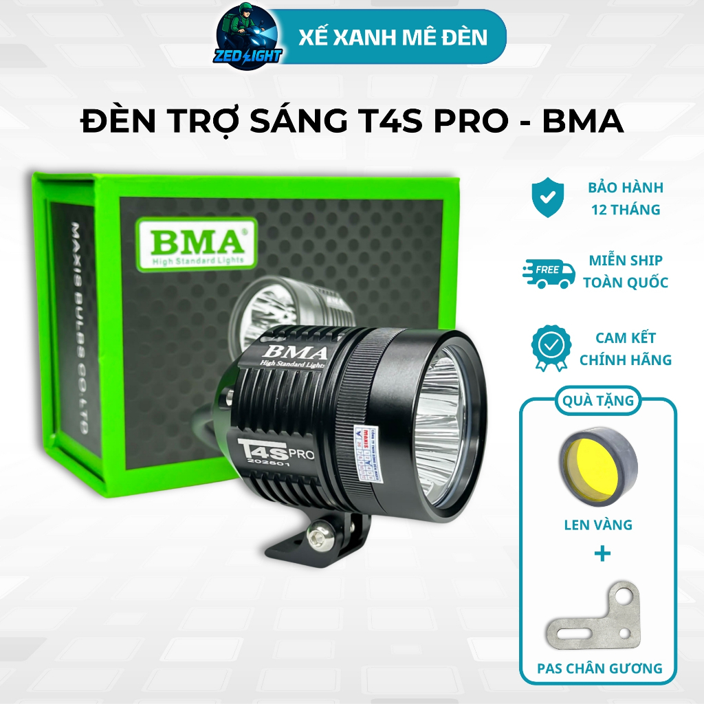 Đèn Trợ Sáng BMA T4S PRO Hàng Chính Hãng, 50W Sẵn Auto Passing