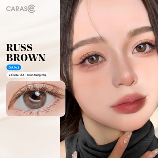 Kính áp tròng khoá ẩm 8H 3 Tháng Màu Nâu CARASE, lens cận RUSS BROWN (1 bên mắt)