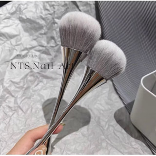  Chổi phủi bụi móng nail cán dài hàng xịn màu bạc xám khói bông xù to 