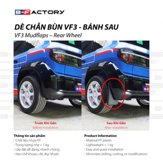  <Chính hãng> Dè chắn bùn cho xe Vinfast VF3 B-Factory - Sản phẩm chính hãng có VAT 