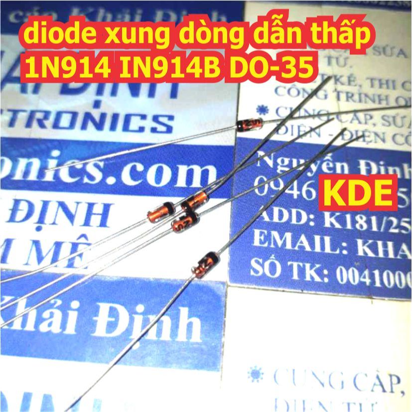 20 con diode xung đi ốt thủy tinh dòng dẫn thấp 1N914 IN914B DO-35 kde4299