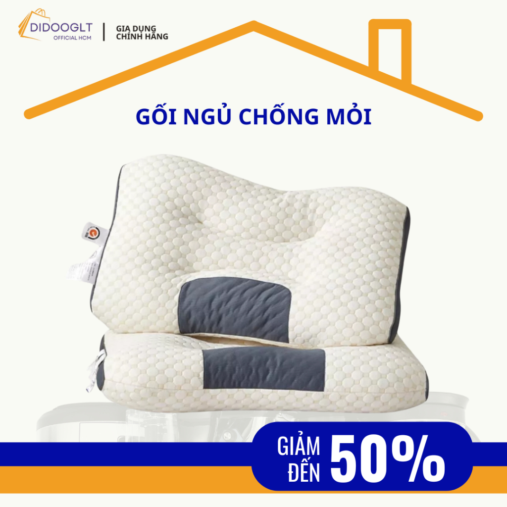 Gối ngủ chống đau mỏi cổ vai gáy, thiết kế nằm ngửa và nằm nghiêng hạn chế ngáy giúp giấc ngủ ngon ( didooglt )